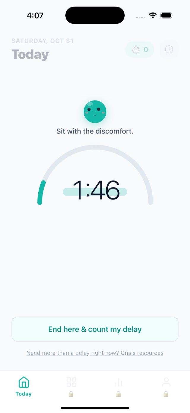 Delay timer: Sit with the discomfort